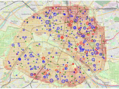 Localisation des eaje et petite enfance vivant dans un foyer allocataire à bas revenus  à Paris