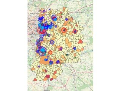 Localisation des eaje et petite enfance vivant dans un foyer allocataire à bas revenus en Seine-et-Marne