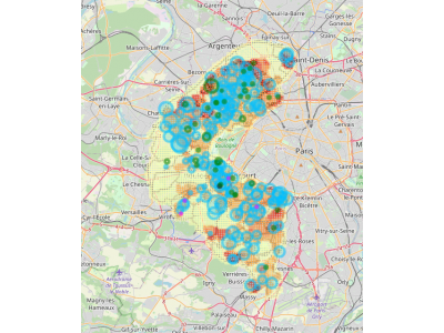 Localisation des eaje et petite enfance vivant dans un foyer allocataire à bas revenus  dans les Hauts-de-Seine