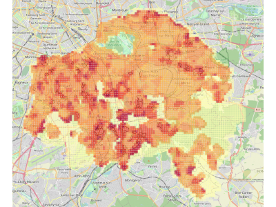 La population allocataire de la caisse d'allocations familiales du Val-de-Marne au 31 décembre 2019 (Carroyage)