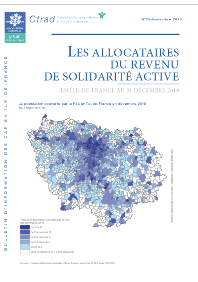 BI-75 LES ALLOCATAIRES DU REVENU DE SOLIDARITÉ ACTIVE EN ÎLE DE FRANCE AU 31 DECEMBRE 2019