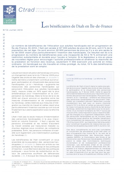 BI-12 Les bénéficiaires de l’Aah en Île-de-France