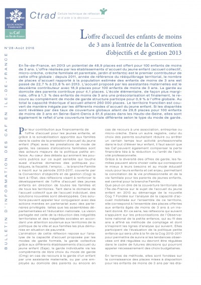 BI-28 L’offre d’accueil des enfants de moins de 3 ans à l’entrée de la Convention d’objectifs et de gestion 2013