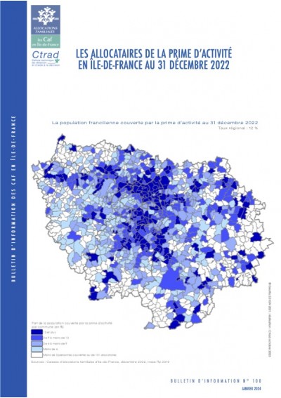 BI 100 - Les allocataires de la prime d'activité en Ile-de-France au 31 décembre 2022