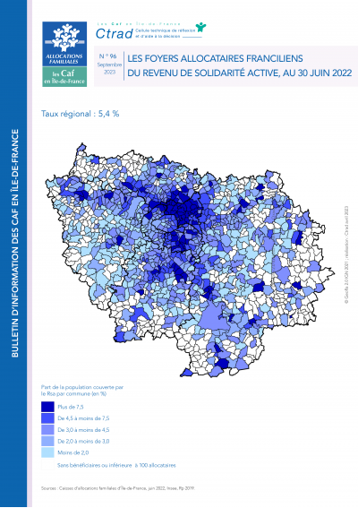 BI - 96 Les foyers allocataires franciliens du Revenu de solidarité active, au 30 juin 2022