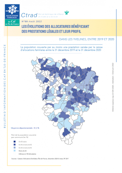 BI- 88 Les évolutions des allocataires bénéficiant des prestations légales et leur profil  dans les Yvelines, entre 2019 et 2020