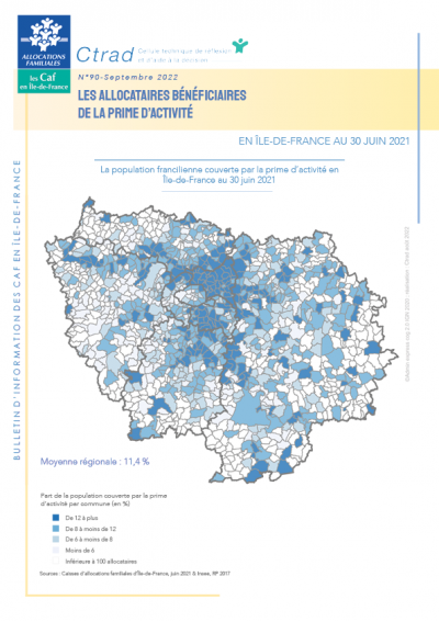 BI - 90 Les allocataires bénéficiaires de la prime d’activité en Île-de-France au 30 juin 2021