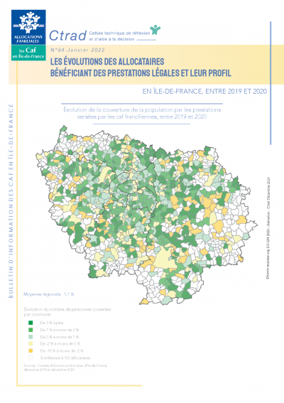 BI - 84 Les évolutions des allocataires bénéficiant des prestations légales et leur profil, en Île-de-France, entre 2019 et 2020