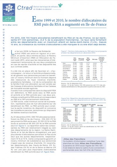 Du RMI au Rsa en Île-de-France 1999-2010